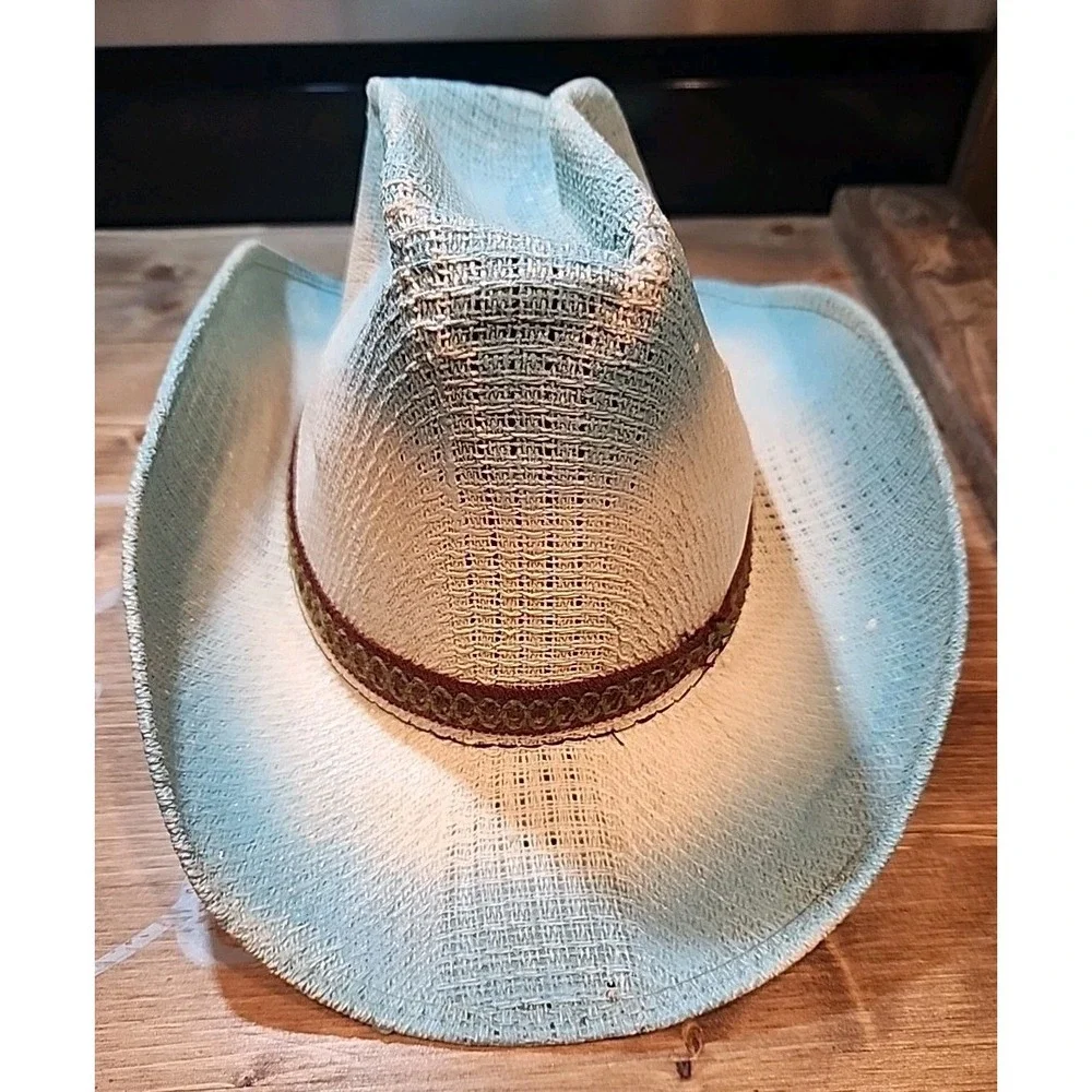 WESTERN HAT‎ COWBOY YOUTH/KID BLUE HAND PAINTED SANTO NINO SIZE SMALL